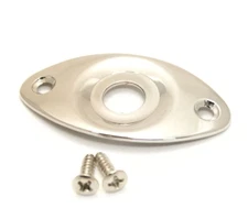 Nickel Recessed "Football" Jack Plate for Guitar/Bass RFJP-N