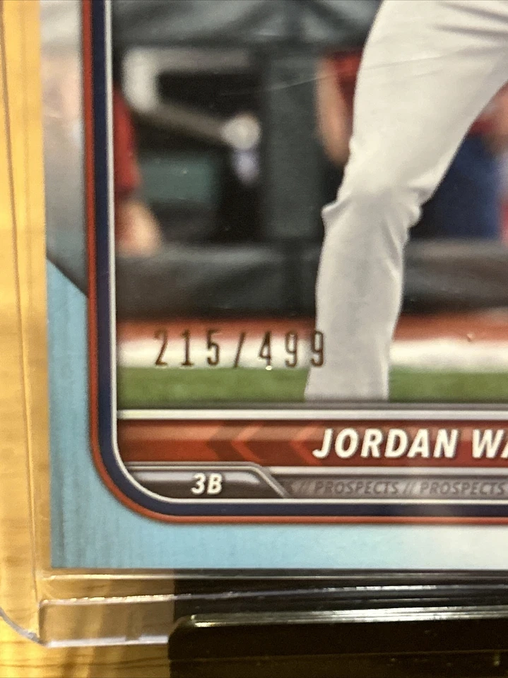 2022 Bowman Paper Prospect Sky Blue #BP-20 Jordan Walker /499 - Cardinals Rookie - Image 2 of 2