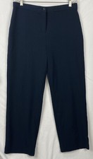 Ninety Womens Petite Blue Pants Size 12P Career Dress Slimming Classy Stretch