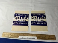 Vintage 1940's Lot 2 Candy Bar Wrapper Nestle's Puffed Milk Chocolate Blue 5c