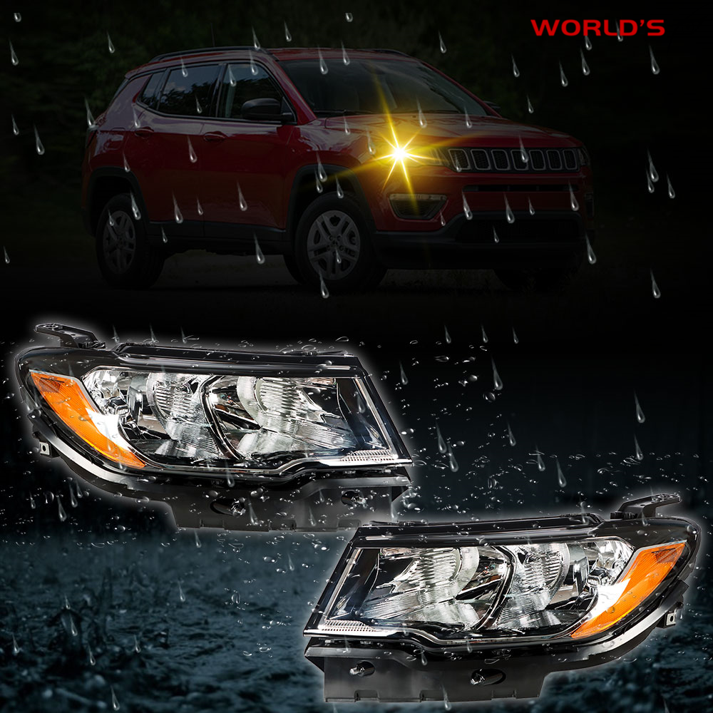 Headlights For 20172020 Jeep Compass Halogen Headlamps Driver