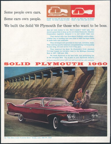 1960 Plymouth print ad red Fury 2-dr Hardtop