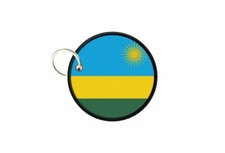 Rwanda Flag Keychain Round Badge