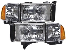 Headlights Set Fits 99-02 Dodge Ram Sport w/ Corner Lights Performance Lens