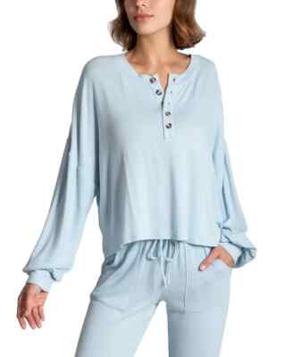 Midnight Bakery Women's Blair Hacci Long Sleeve Pajama Top Color Baby Blue  Sz S