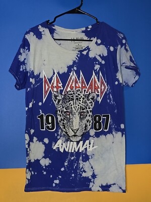 Def Leppard 1987 Animal Bleach Splattered T-Shirt Size 2X 2XL Tie Dye NEW NWOT