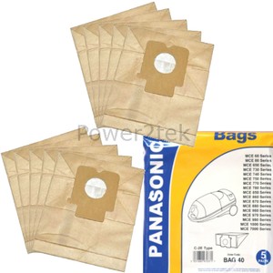 10 X C2E Bolsas de Polvo para Aspiradora Panasonic MCE653 MCE654 MCE655 |  eBay