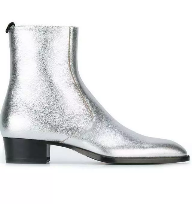 Mens silver cheap chelsea boots