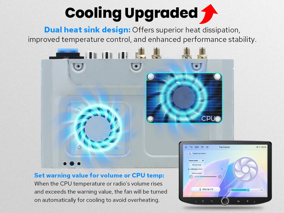 8+128GB Qualcomm Android 13 10.1 Zoll Autoradio Einzeldin mit Drehknopf 8 Kern  - Bild 4 von 4