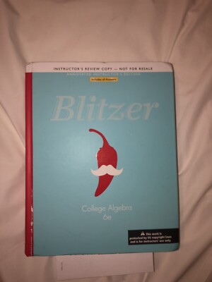 Blitzer College Algebra Textbook Ebay