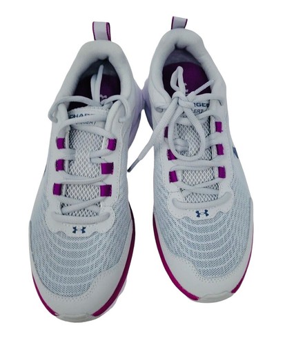 Under Armour Women's Size 9 UA Charged Assert 9 Running Shoes Grey/Purple - Picture 4 of 5
