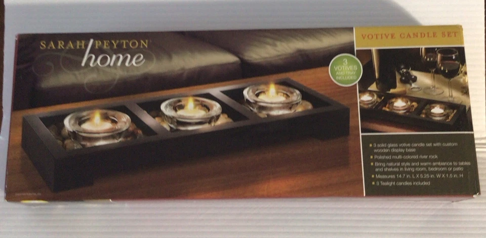 Сара Пейтон Домашний Обетный Набор Свеч Деревянный Поднос БЛАГОРОДНАЯ КОРОБКА ДЕФЕКТ Праздничный Декор Подарок - Изображение 3 из 4