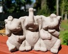 5.5" Three Wise Elephants Statue