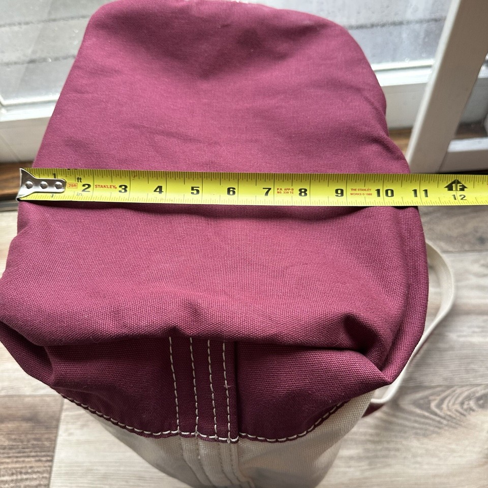 Restoration Hardware RH Extra Large HEAVY Canvas Handle Boat & Tote Bag Burgundy eBay