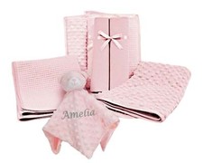 Personalised Embroidered Newborn Baby Cot Bedding Set Blanket Sheets Comforter