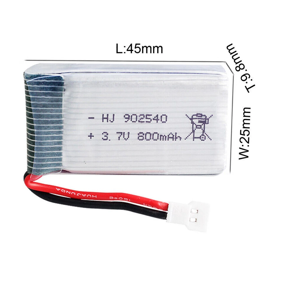 4PCS 3.7V 800mAh 25C High Rate 902540 Lipo Battery XH2.54 plug+Charger for drone - Image 4 of 4