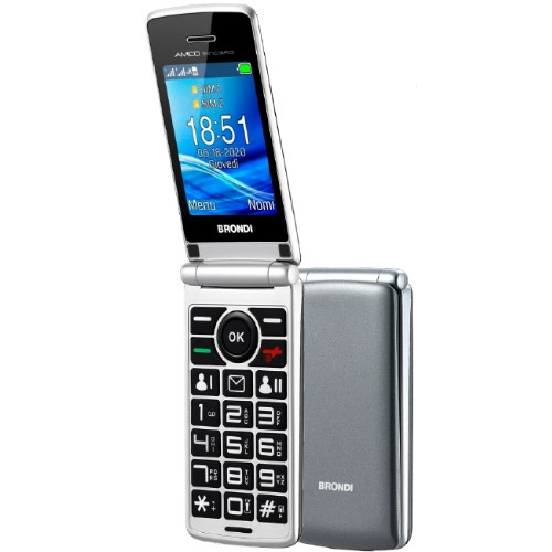 Brondi Amico Sincero 6,1 cm (2.4") Silver Telefono per anziani