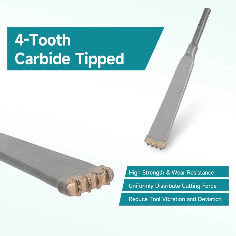 SDS Plus Schaft Vierzahnmeißel 185 cm langer Rundschaft-Hammerbohrmeißel aus ... - Bild 2 von 4