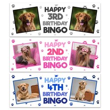PERSONALISED DOG CAT BANNER PET ANIMAL PHOTO BIRTHDAY NAME DECORATION