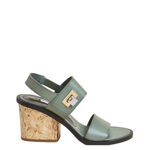 Balenciaga Olive Block Heel Sandal Size 