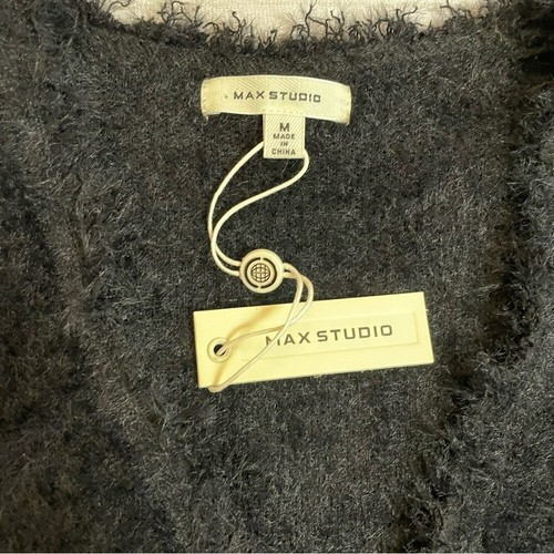 NWT New $138 Max Studio Fur Black Vest With Pockets Size M - Picture 7 of 15