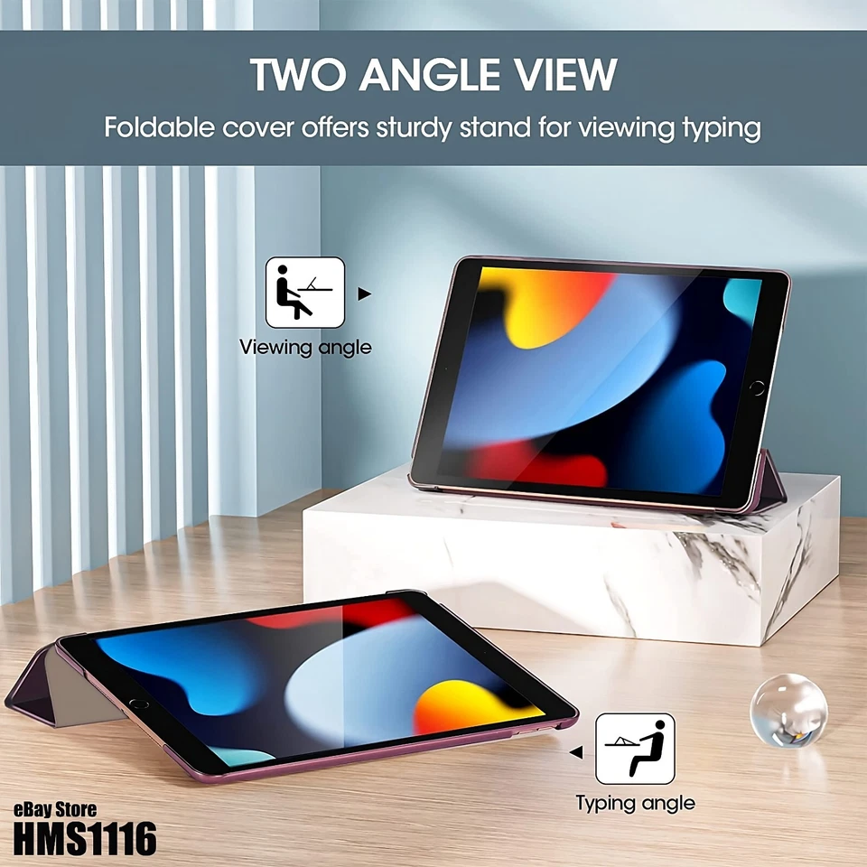 iPad 10th 9th 8th 7th 6th 5th Gen case Air 4th 3 Mini 6 flip smart Stand Cover - Image 4 of 4