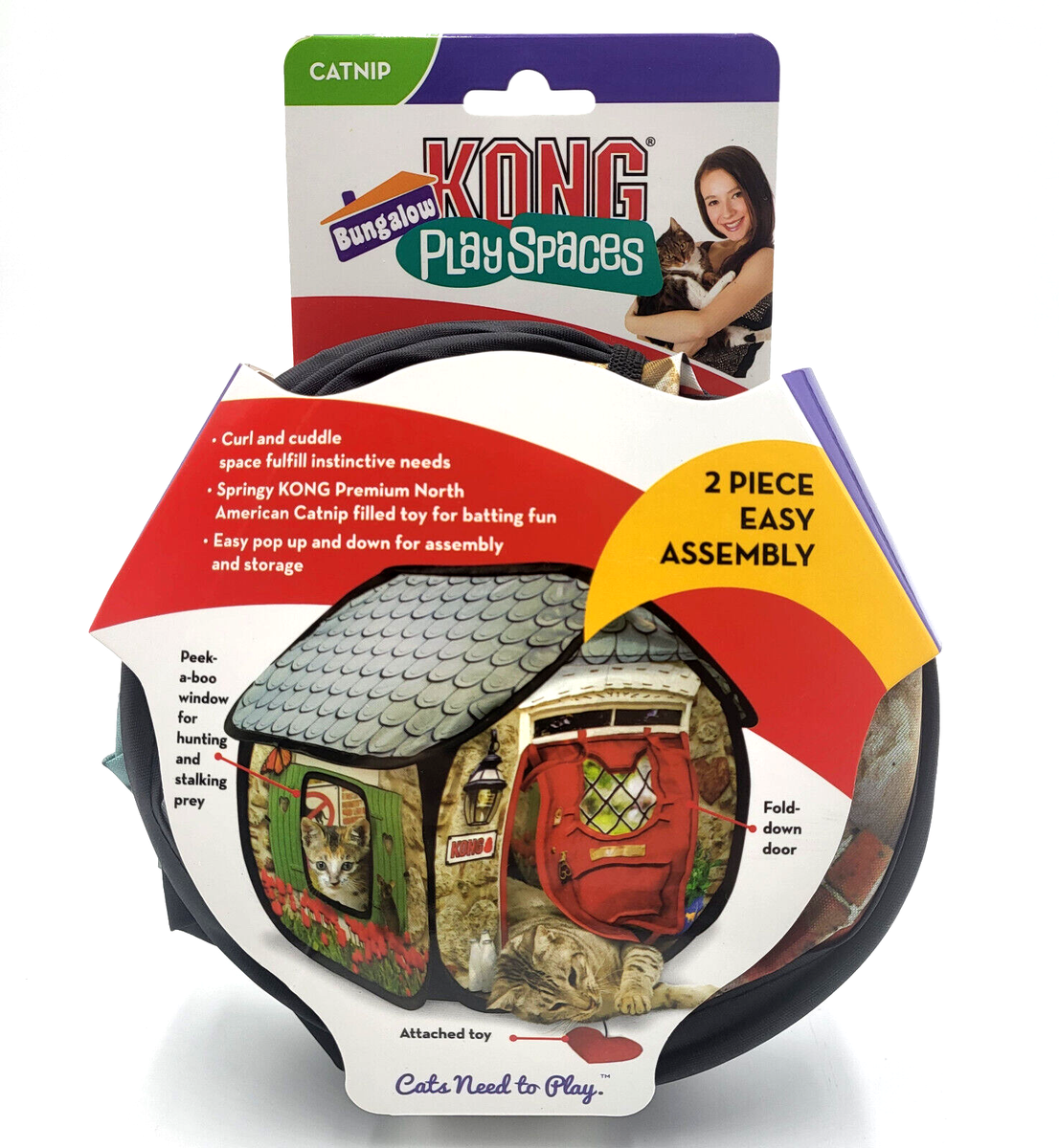 Kong Play Spaces Bungalow with Catnip Cat Kitten Toy