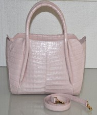 $4150 New Nancy Gonzalez Matte Crocodile Horseshoe Nina Tote Blush Pink Bag