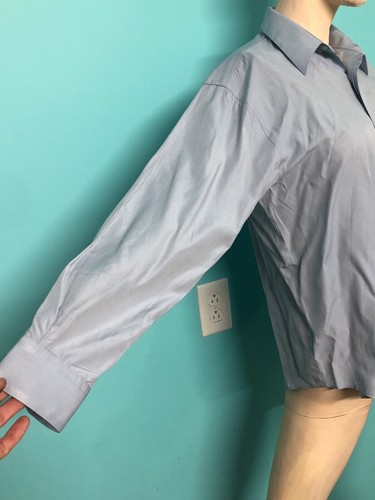 Y2K Michael James Boys Hidden Button Down Collared Dress Shirt Periwinkle 14-16 - Picture 4 of 8