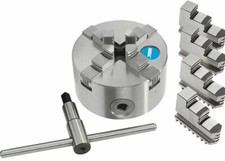 Mandrino autocentrante di precisione per tornio Ø 160 mm 4 + 4 griffe + chiave