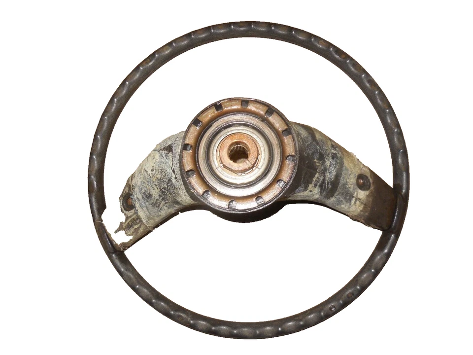 Used Original 1984 Ford F150 Steering Wheel 2 Spoke Black - Imagem 2 de 3