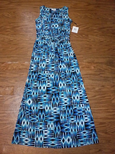 calvin klein blue sleeveless dress