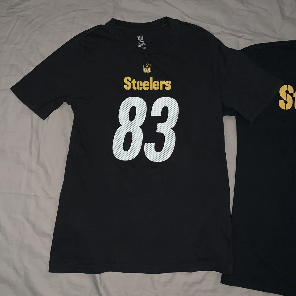 Pittsburgh Steelers YXL Lote 2 piezas camisetas negras MILLER 83 y WARD 86 NFL Reebok Foto 3 de 4