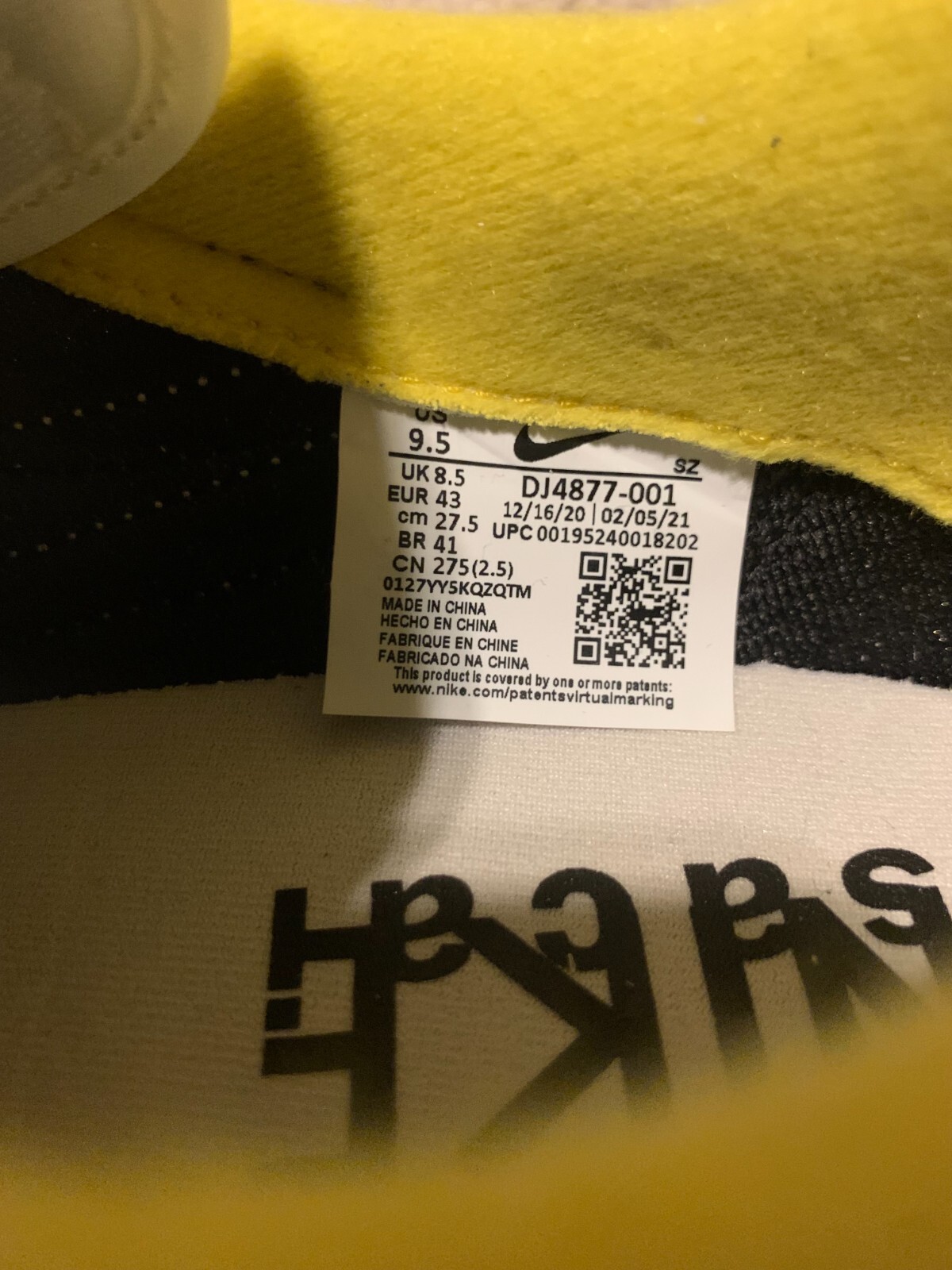 SACAI X NIKE Taglia 9 5 Nike LD Waffle Sacai sotto copertura nero limone brillante