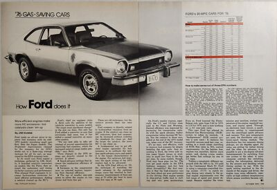 #ad 1975 Magazine Photo Article Ford Gas Saving Cars Brand New Pinto $19.78