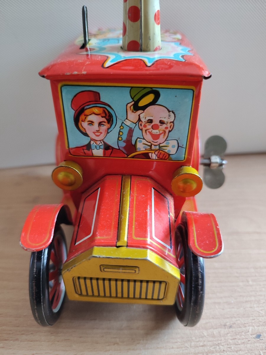 Circus Car, Merry Ball Blower Vintage Tin Plate Clockwork