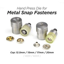 Hand Press Die for Metal Snap Fastener Press Studs Snap Buttons Tools 201 203