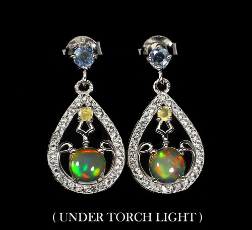 Orecchini in argento sterling 925 con opale di fuoco