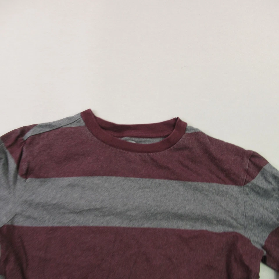 Camisa Antigua Azul Marino Niños Grande Manga Larga Informal Cuello Redondo Rayas Ligeras Foto 3 de 4