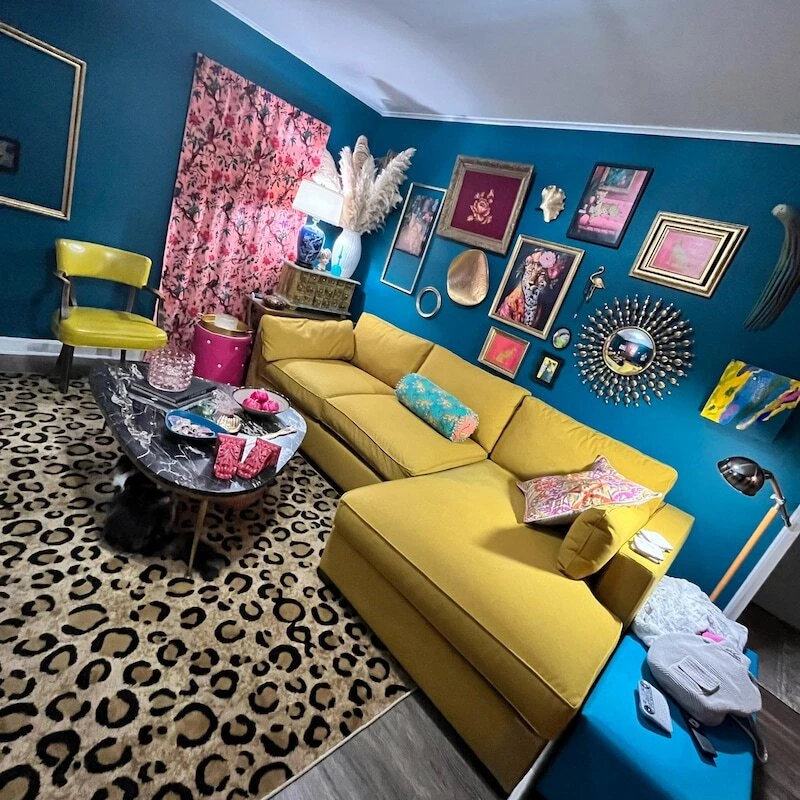 Boho Vintage Style Cotton Velvet Baby Pink Bird Print luxury Curtain - 2 pcs - Image 2 of 2