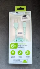 Micro usb cable 6ft w /cable Wrap Included- Android