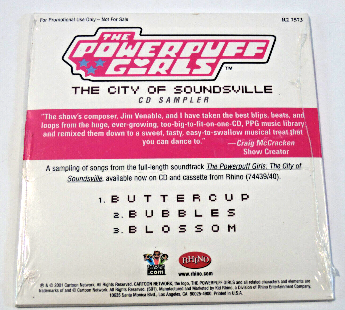 Powerpuff Girls The City of Soundsville CD Sampler PROMO Cartoon