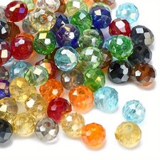 200Pcs Electroplate Faceted Rondelle AB Color Plated Transparent Glass Beads