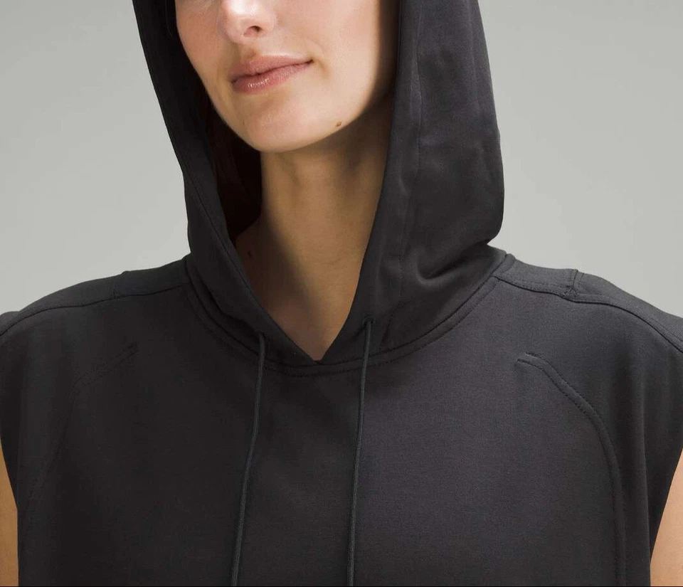 Lululemon Womens French Terry Sleeveless Hoodie Black Size 6 - Image 4 of 4