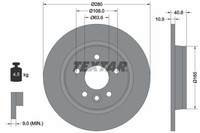 2X Bremsscheibe Pro Textar 92255603 FüR C30 V50 DM2 Max V40 Ford C70 Focus Volvo