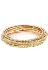10 Pcs Tennis Bracelets Set for Women 14K Gold Plated Crystal