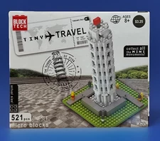 Block Tech Tiny Travel LEANING TOWER OF PISA micro blocks, 521 pieces ~ New.