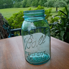 Ball Mason Quart Jar Perfect Mason #1 No Lid No Chips Or Cracks Vintage Antique