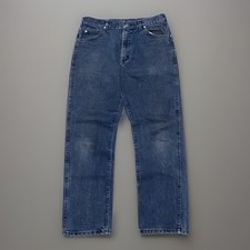 Vintage 80s Lee Riders Denim Jeans Blue Faded Dark Wash Pants 32x29 USA Made