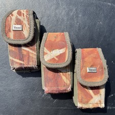 Vintage Lot 3pc Camouflage Rugged Camo Case fits Flip Phone Knife Case 1X2x4 In